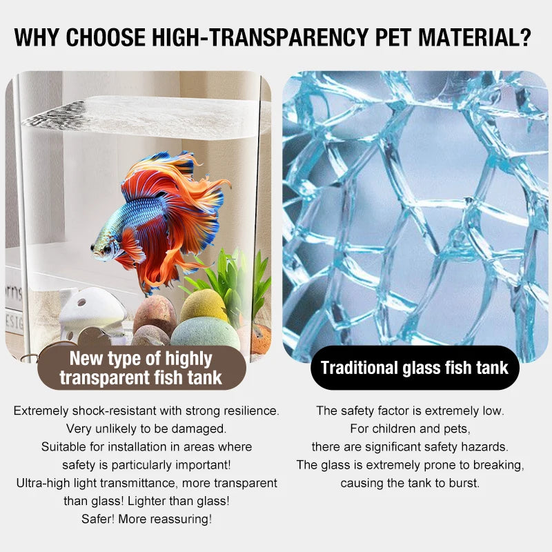 New desktop fish tank, lazy fish fighting tank, self circulating ecological fish tank, living room small ecological goldfish tan