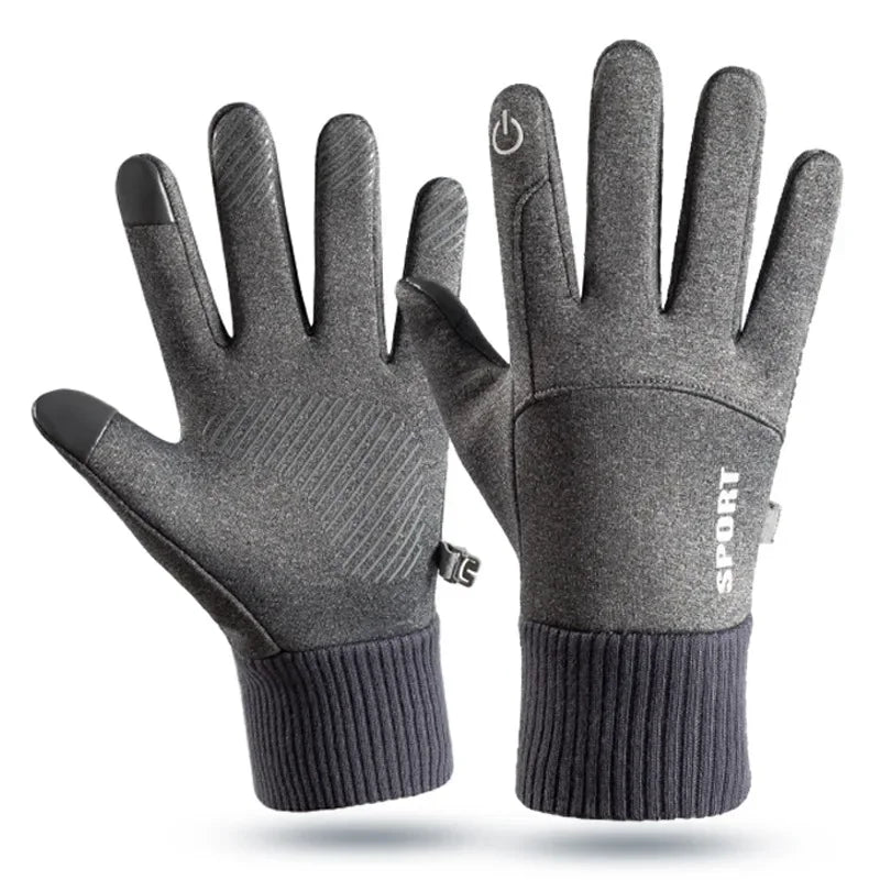 Fleece Lined Winter Thermal Gloves Waterproof Windproof Full Finger Touchscreen Gloves Outdoor Sports Cycling Motorcycle Warm
