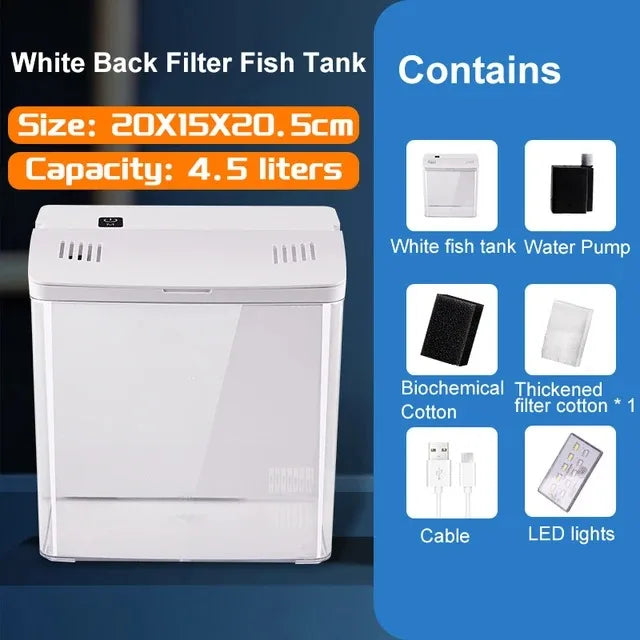 Fish Tank Living Room Small Mini Douyu Tank Household Tabletop Ecological Tank Self Circulating Back Filter Goldfish Tank